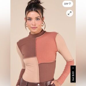 Lulu's Multicolor Patchwork Long Sleeve Top